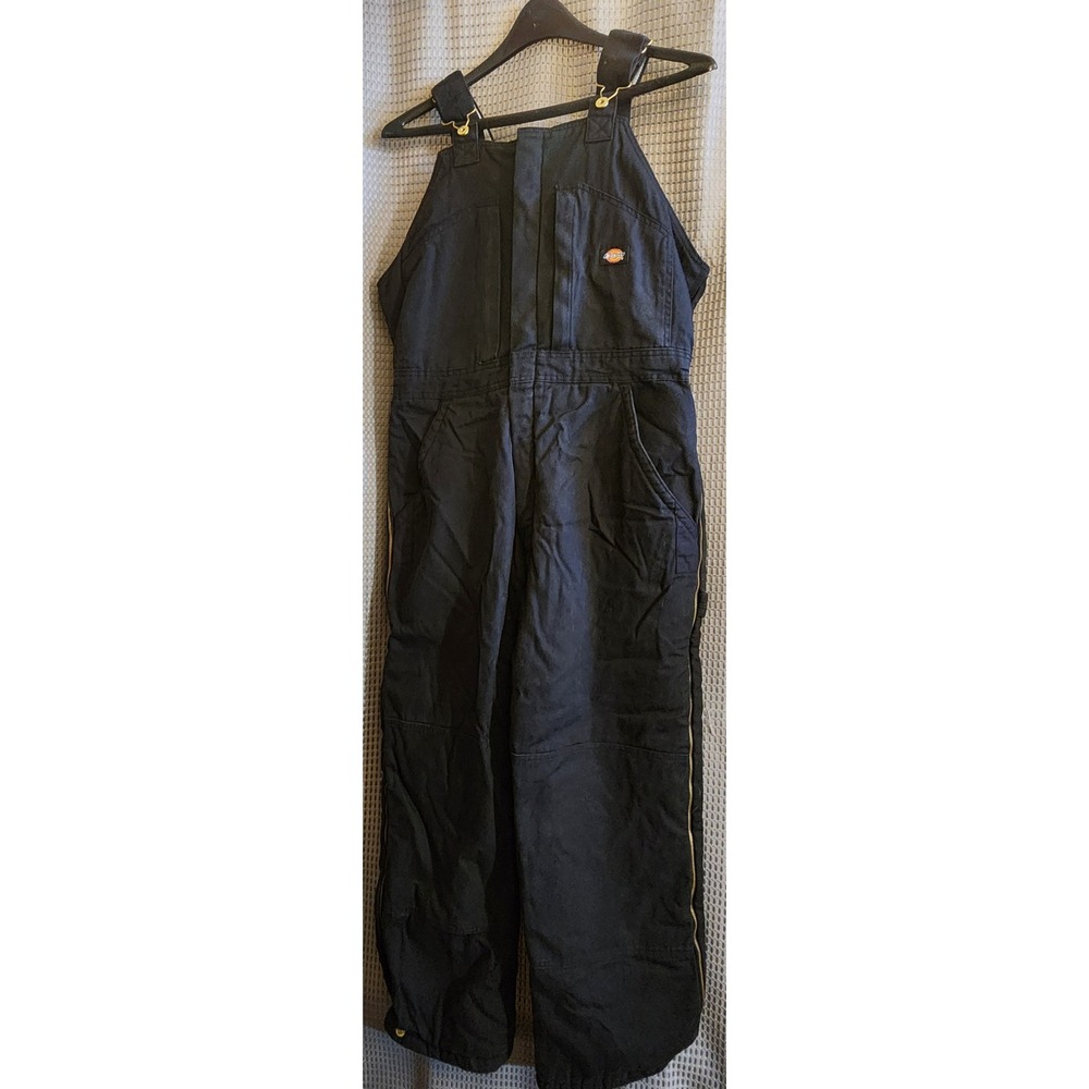 Dickies Outdoor Bib Overalls Mens L Short Black NWOT Insulated Workwear Canvas